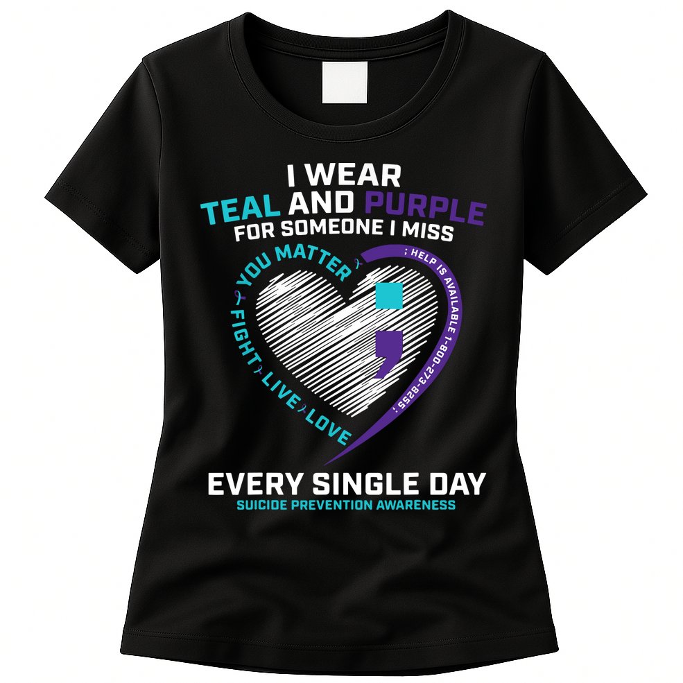 In Loving Memory Semicolon Suicide Prevention Awareness Womens T-Shirt