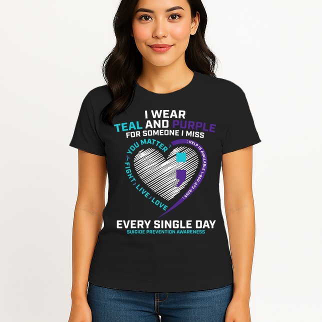 In Loving Memory Semicolon Suicide Prevention Awareness Womens T-Shirt