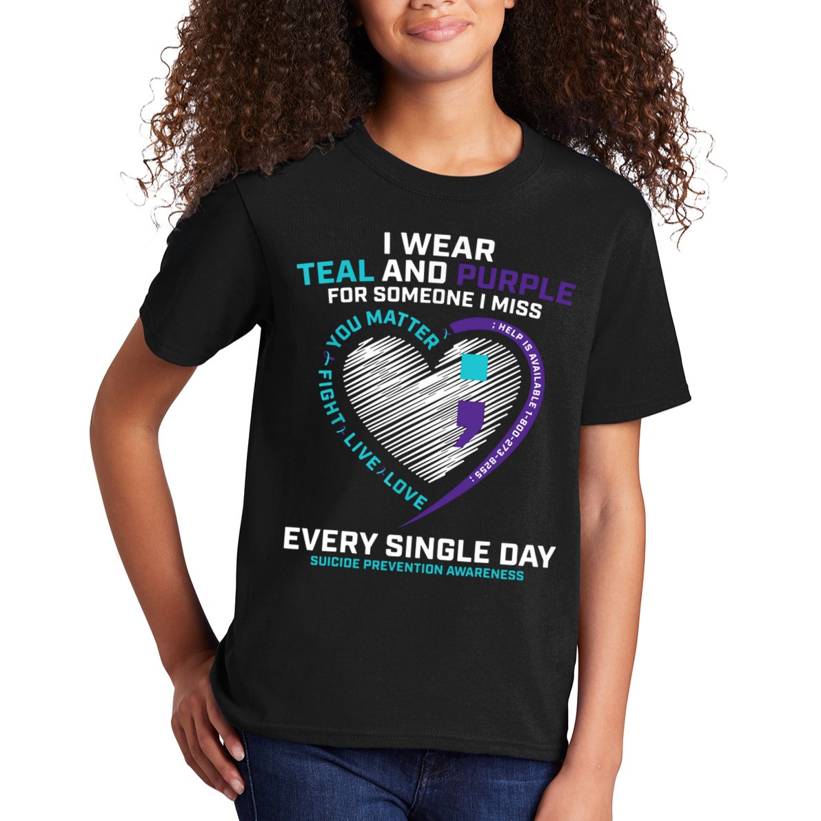 In Loving Memory Semicolon Suicide Prevention Awareness Kids T-Shirt