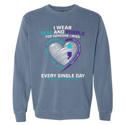 In Loving Memory Semicolon Suicide Prevention Awareness Garment-Dyed Sweatshirt