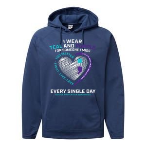 In Loving Memory Semicolon Suicide Prevention Awareness Performance Fleece Hoodie