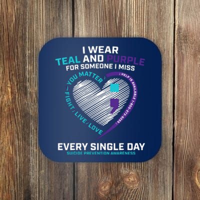 In Loving Memory Semicolon Suicide Prevention Awareness Coaster