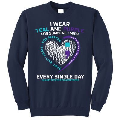 In Loving Memory Semicolon Suicide Prevention Awareness Tall Sweatshirt