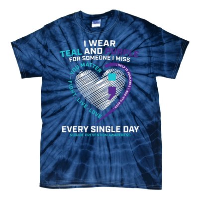 In Loving Memory Semicolon Suicide Prevention Awareness Tie-Dye T-Shirt