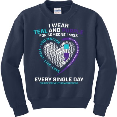 In Loving Memory Semicolon Suicide Prevention Awareness Kids Sweatshirt