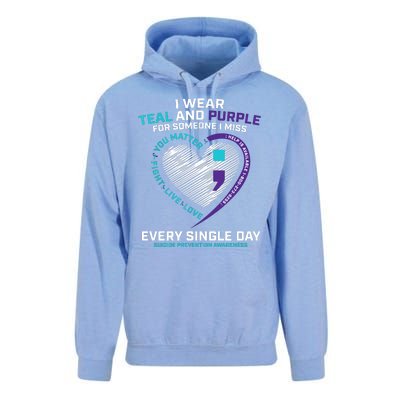 In Loving Memory Semicolon Suicide Prevention Awareness Unisex Surf Hoodie