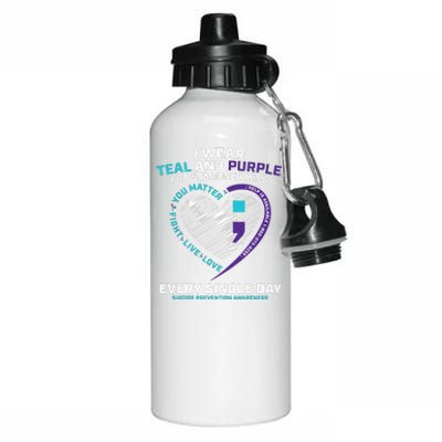 In Loving Memory Semicolon Suicide Prevention Awareness Aluminum Water Bottle