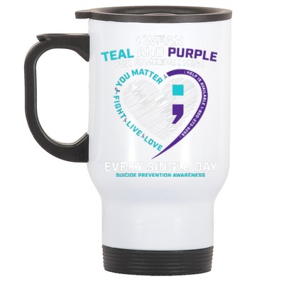 In Loving Memory Semicolon Suicide Prevention Awareness Stainless Steel Travel Mug