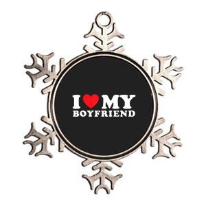 I Love My Boyfriend I Heart My Boyfriend BF TShirt Metallic Star Ornament