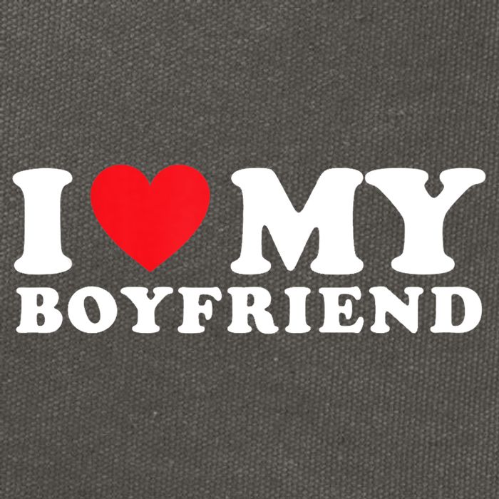 I Love My Boyfriend I Heart My Boyfriend BF TShirt Cotton Canvas Backpack