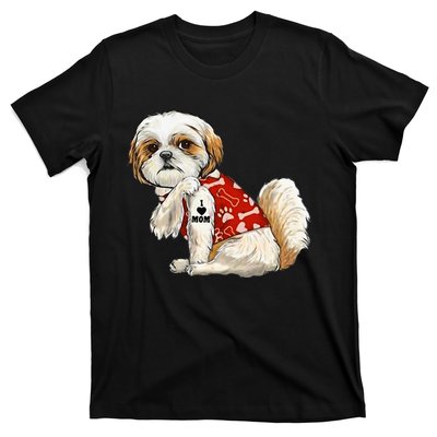 I Love Mom Tattoo Shih Tzu Mom Funny Mother's Day Gift T-Shirt