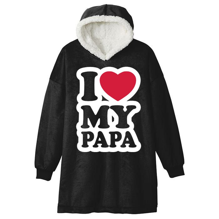 I Love My Papa Retro Hooded Wearable Blanket