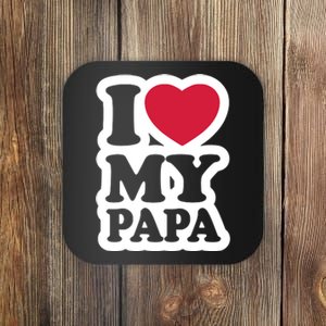 I Love My Papa Retro Coaster