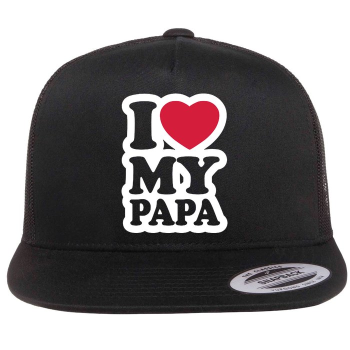 I Love My Papa Retro Flatbill Hat
