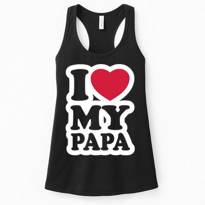 I Love My Papa Retro Womens Tank Top