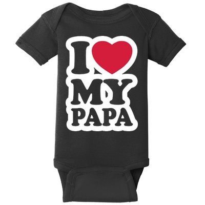 I Love My Papa Retro Baby Bodysuit