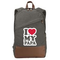 I Love My Papa Retro Cotton Canvas Backpack