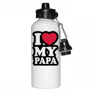 I Love My Papa Retro Aluminum Water Bottle