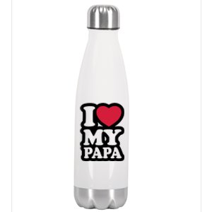 I Love My Papa Retro Stainless Steel Insulated Water Bottle