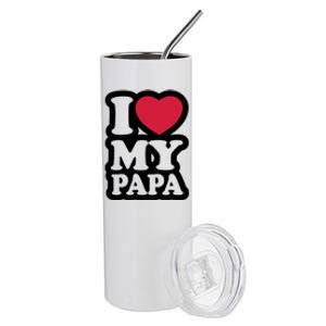 I Love My Papa Retro Stainless Steel Tumbler