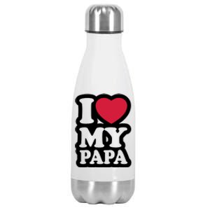 I Love My Papa Retro Stainless Steel Insulated Water Bottle