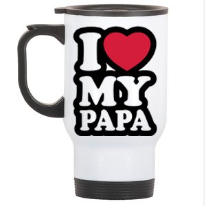 I Love My Papa Retro Stainless Steel Travel Mug