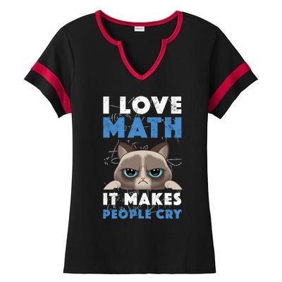 I Love Math It Makes People Cry Mathematics Pi Day Teacher Gift Ladies Halftime Notch Neck Tee