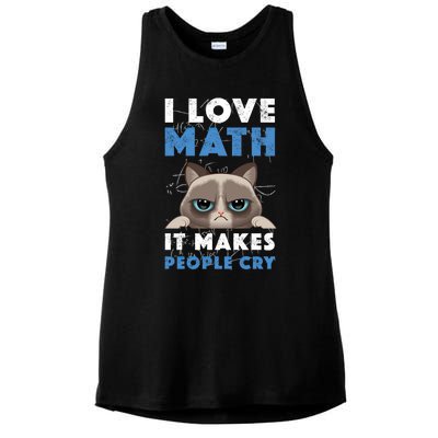 I Love Math It Makes People Cry Mathematics Pi Day Teacher Gift Ladies PosiCharge Tri-Blend Wicking Tank