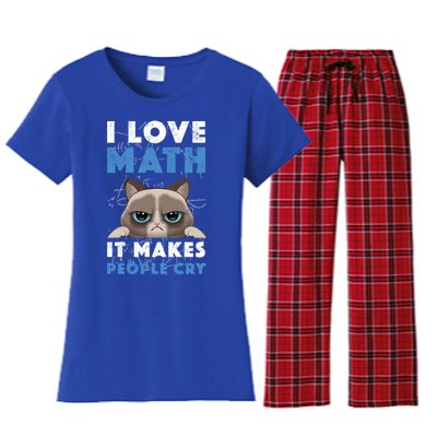 I Love Math It Makes People Cry Mathematics Pi Day Teacher Gift Women's Flannel Pajama Set