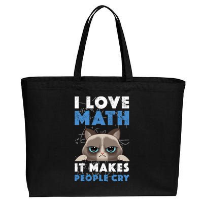 I Love Math It Makes People Cry Mathematics Pi Day Teacher Gift Cotton Canvas Jumbo Tote