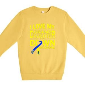 I Love My Granddaughter With Down Syndrome Awareness Gift Family Matching Premium Crewneck Sweatshirt