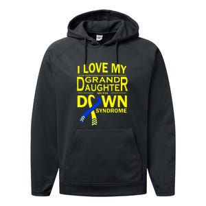 I Love My Granddaughter With Down Syndrome Awareness Gift Family Matching Performance Fleece Hoodie