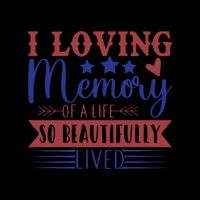 I Loving Memory Of A Life So Beautifully Lived Memorial Day Gift Drawstring Bag
