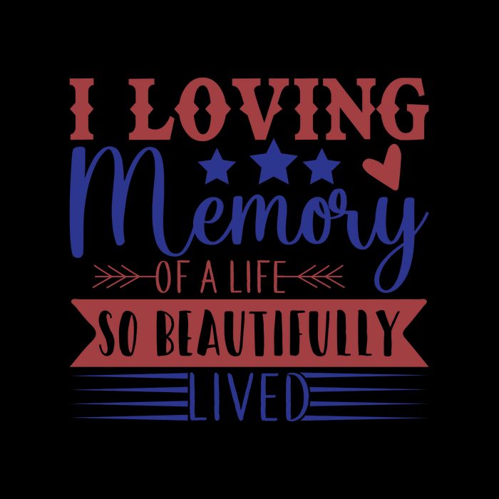 I Loving Memory Of A Life So Beautifully Lived Memorial Day Gift Drawstring Bag