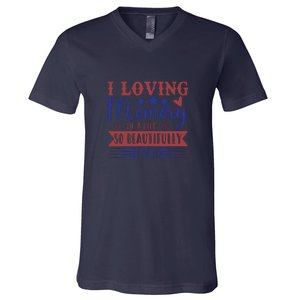 I Loving Memory Of A Life So Beautifully Lived Memorial Day Gift V-Neck T-Shirt