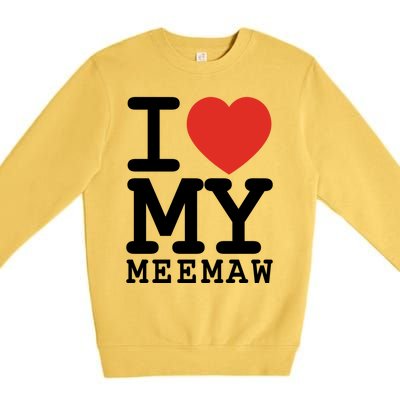 I Love My Meemaw Family Matching Valentines Day Funny Gift Premium Crewneck Sweatshirt