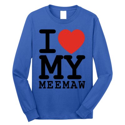 I Love My Meemaw Family Matching Valentines Day Funny Gift Long Sleeve Shirt