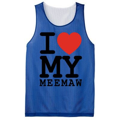 I Love My Meemaw Family Matching Valentines Day Funny Gift Mesh Reversible Basketball Jersey Tank