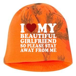 I Love My Girlfriend So Please Stay Away From Me Funny Gift Kati - Camo Knit Beanie