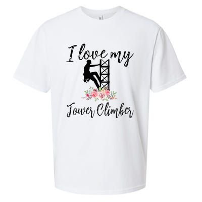 I Love My Tower Climber Funny Tower Climber Wife  Sueded Cloud Jersey T-Shirt