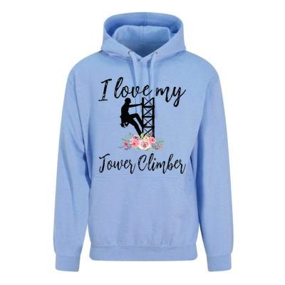 I Love My Tower Climber Funny Tower Climber Wife  Unisex Surf Hoodie