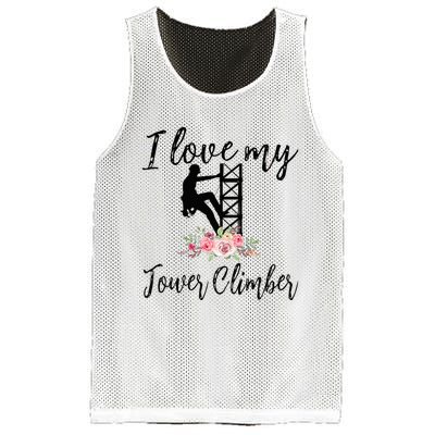 I Love My Tower Climber Funny Tower Climber Wife  Mesh Reversible Basketball Jersey Tank