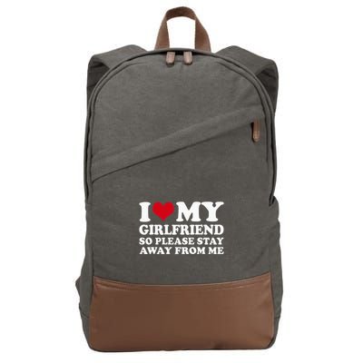 I Love My Girlfriend So Please Stay Away From Me Cotton Canvas Backpack