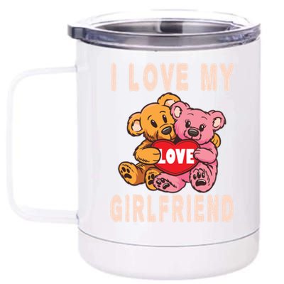 I Love My Friend Teddy Design Bear Cute Couple Gift 12 oz Stainless Steel Tumbler Cup