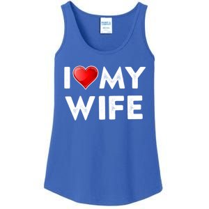 I Love My Wife Gift Valentines Day Funny Gift I Heart Cute Gift Ladies Essential Tank