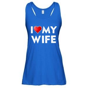 I Love My Wife Gift Valentines Day Funny Gift I Heart Cute Gift Ladies Essential Flowy Tank