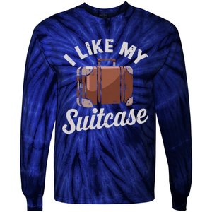 I Like My Suitcase Funny Travel Bag Humor Meme Tie-Dye Long Sleeve Shirt