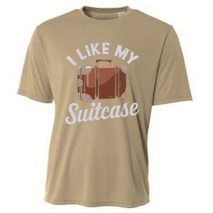 I Like My Suitcase Funny Travel Bag Humor Meme Cooling Performance Crew T-Shirt