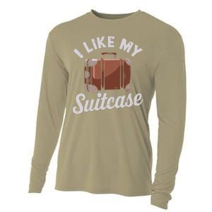 I Like My Suitcase Funny Travel Bag Humor Meme Cooling Performance Long Sleeve Crew