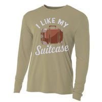 I Like My Suitcase Funny Travel Bag Humor Meme Cooling Performance Long Sleeve Crew